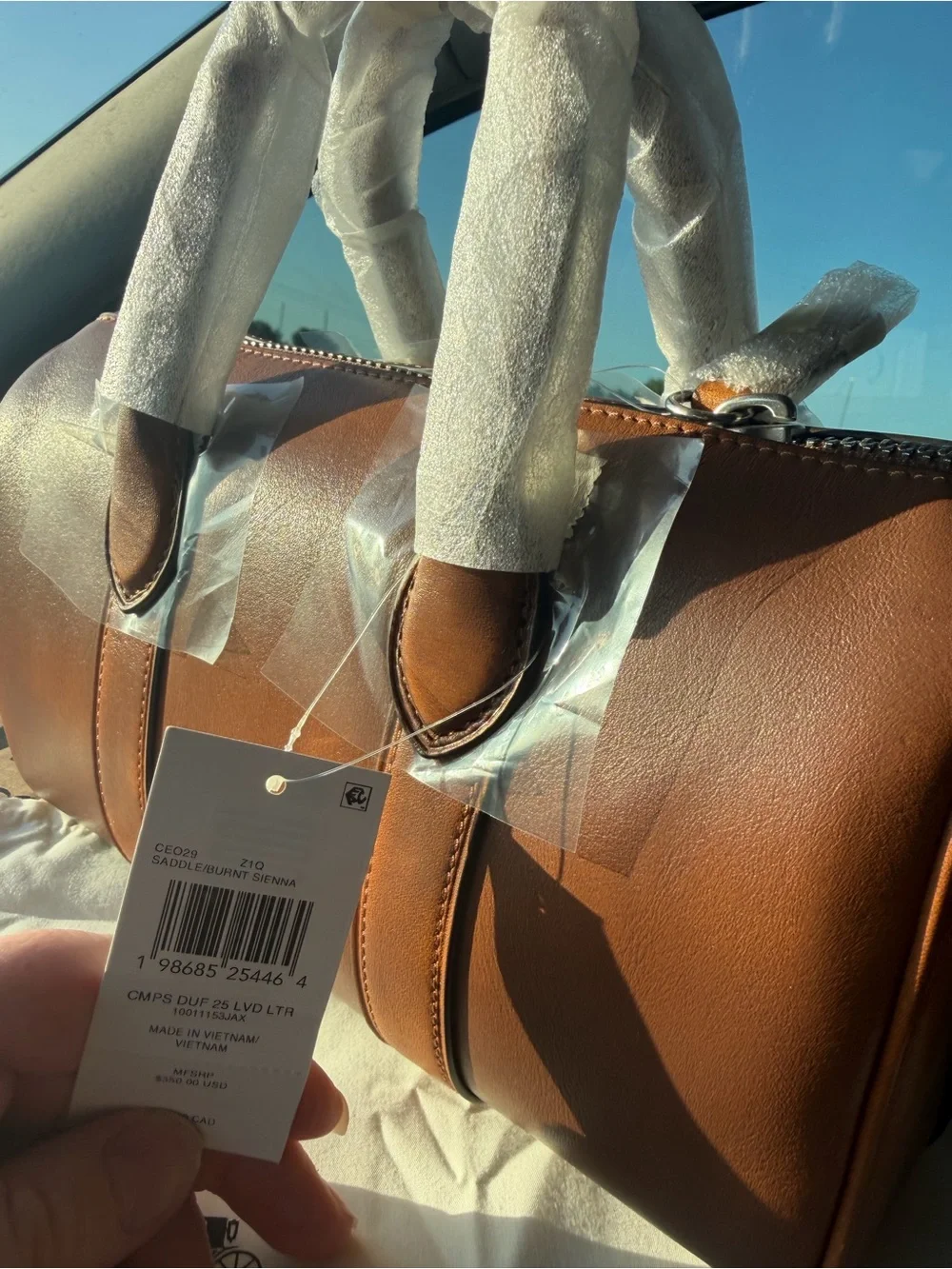 Coach Brown Loved Leather Compass 25 BTWT